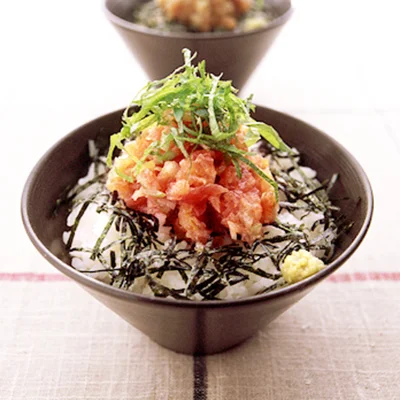 「しそ風味のねぎトロ丼」