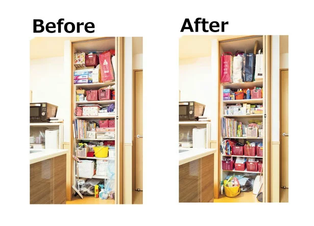 【画像を見る】奥まで見える、手が届く! リビング収納のBefore・After