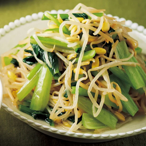 子どもにも大人気！ 野菜がモリモリ食べられる「豆もやしと小松菜のナムル」