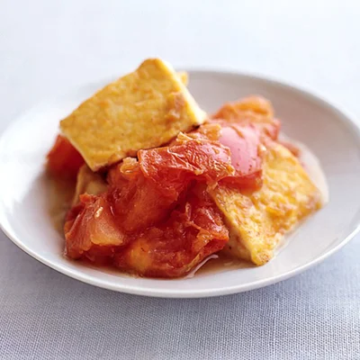 「トマトと豆腐の塩炒め」