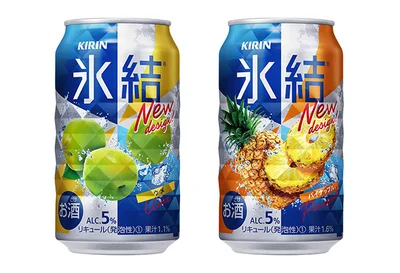（左） 果汁1.1%　ウメ 350ml　（右）果汁1.6%　パイナップル 350ml
