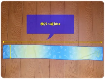 【画像】クールタオルマフラーは横75×縦10cm