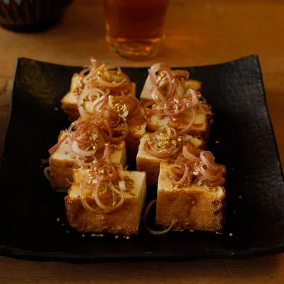 「厚揚げのみょうがのっけ」