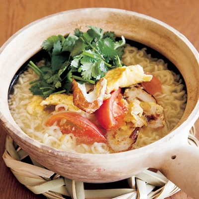 「ちくわとトマトの卵ラーメン」