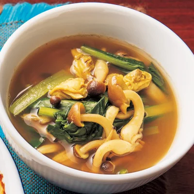「小松菜とあさりのカレースープ」