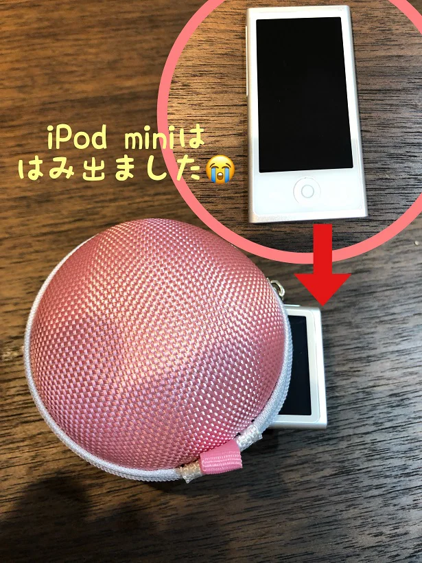 iPod miniははみ出てしまいました…（涙）