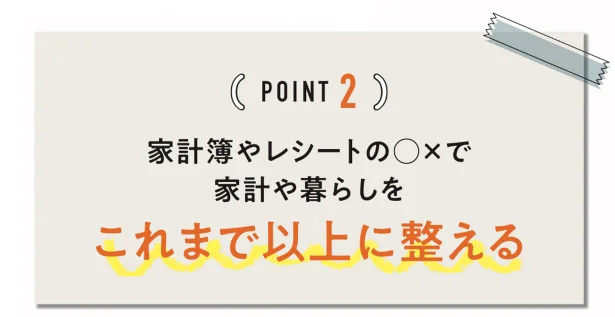 POINT2▷家計簿やレシートの○×で家計や暮らしをこれまで以上に整える