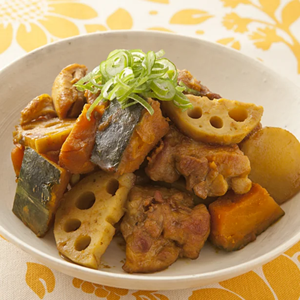 「とり肉とかぼちゃのカレー炒め煮」