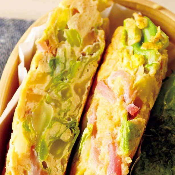 紅しょうがでさわやかさをプラス!「キャベツオムレツ」