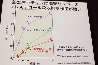 ガレート型カテキンに熱を加えると、コレステロール吸収抑制作用が強まる