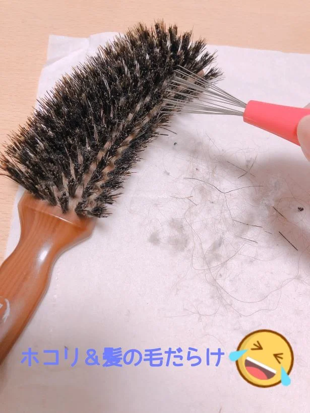 どんどん出てくるホコリ&髪の毛(笑)