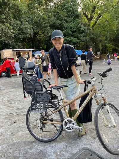 フリーマーケットでゲットした自転車はなんと2000円！子供用のシートは100円だったそう