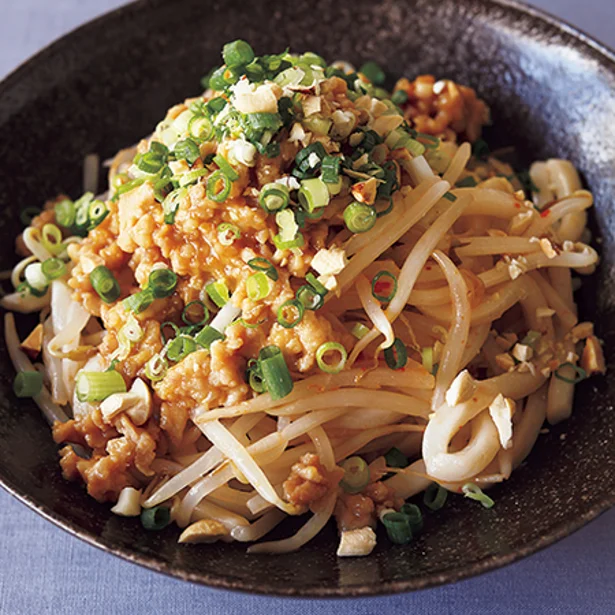 「もやし汁なし担担うどん」