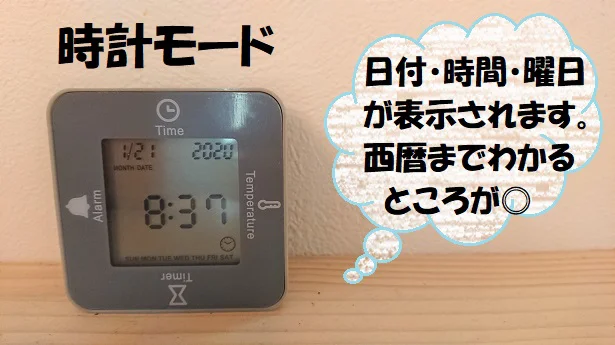 日付と時間だけでなく、曜日と西暦までわかる