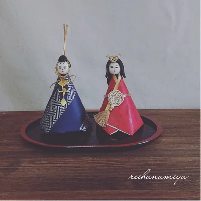 シンプルお雛様のできあがり