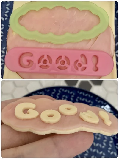 ハムとチーズを重ねると扱いやすい