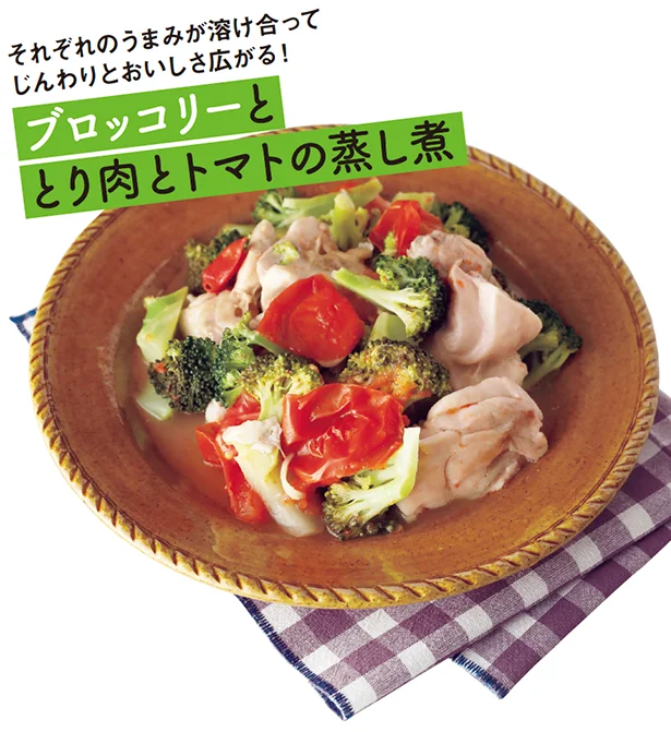 RECIPE3▷ブロッコリーととり肉とトマトの蒸し煮