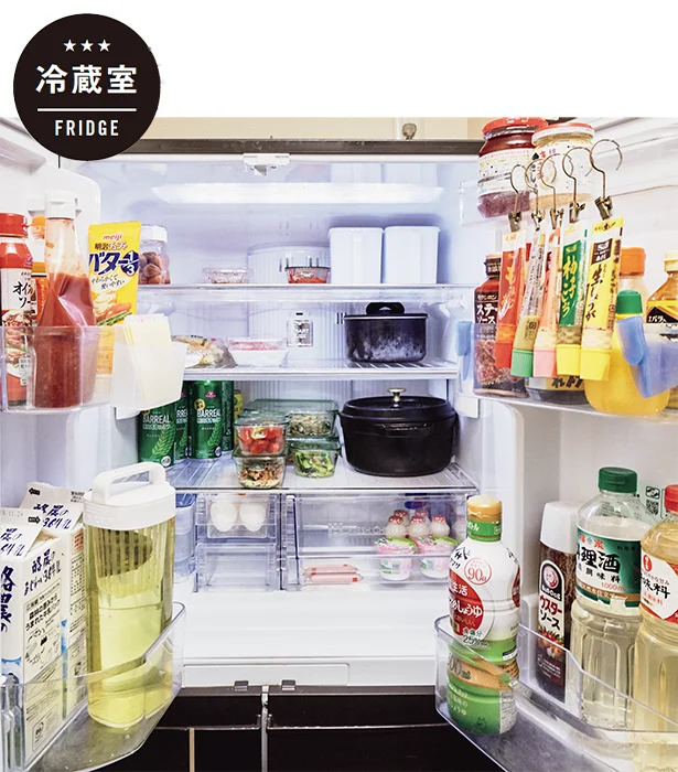 冷蔵室▷全体を〝見える化〟することで、食べ忘れゼロに