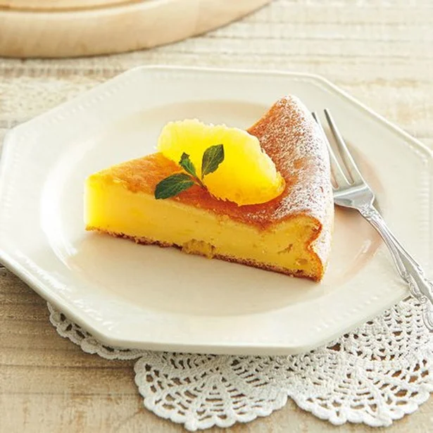柑橘のさわやかな香りが魅力的な「オレンジ風味のベークドチーズケーキ」