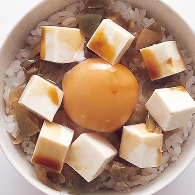 「ザーサイ豆腐卵丼」