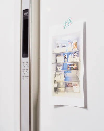 いちばんいい状態の冷蔵庫の写真を冷蔵庫に貼ったり、移動の合間に眺めて記憶に刻んで。
