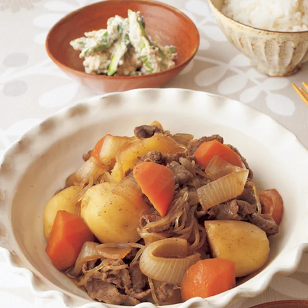 「こっくり肉じゃが＆アスパラの白あえ定食」