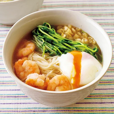 「えびと豆苗のにゅうめん」