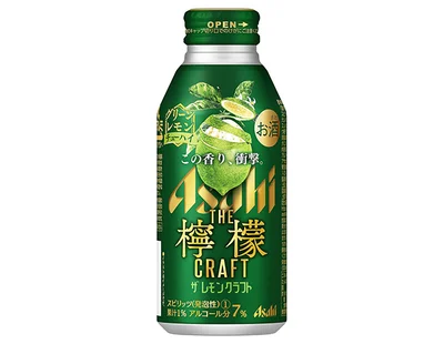 「アサヒ ザ・レモンクラフト グリーンレモン」果汁1％、アルコール7％、スピリッツ（発泡性）。ボトル缶400ml　181円（税抜き）