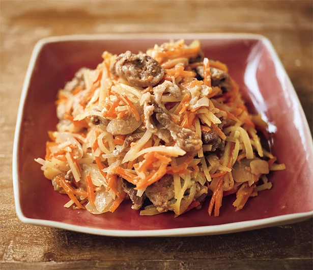 豚こまのナムル風 〜じゃがいもは最後に入れてシャキシャキ食感に〜