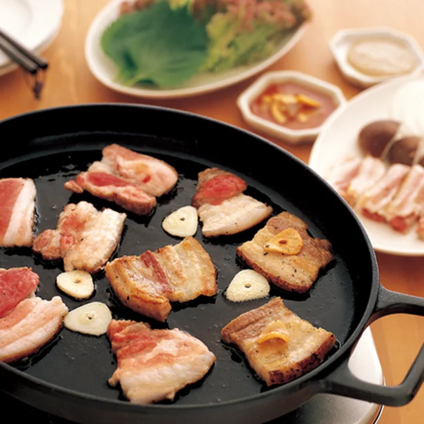「豚バラかたまり肉の韓国風焼き肉」
