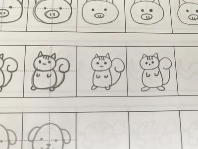 ぶたやりすもかわいく描けました♪