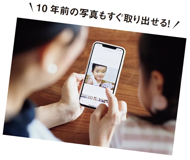 10年前の写真もすぐ取り出せる！