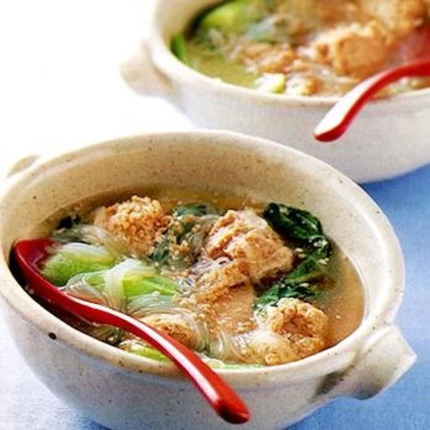 「変わり団子の中華スープ」