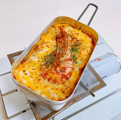 おうちキャンプのブイヤベースの締めはメスティンでパスタ。