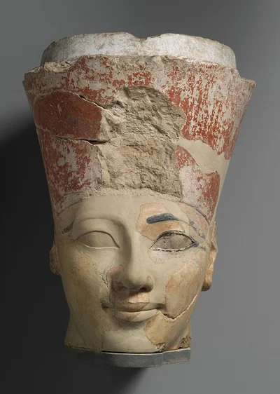 ハトシェプスト女王像の頭部 前1473-前1458年頃 石灰岩、彩色 Rogers Fund,1931(31.3.153)