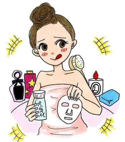 東京の女性は、バスタイムを「リラックスやリフレッシュ」「美容」の時間として良いと思うものを取り入れる【欲張り美容型】　イラスト：犬山紙子