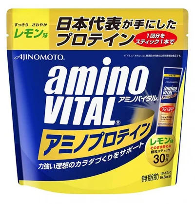 「アミノバイタル（R） アミノプロテイン」。2014年ソチ冬季オリンピックで日本選手に提供された製品