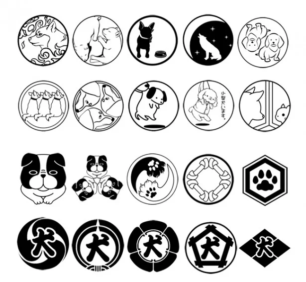 【写真を見る】犬家紋は、全20種類の中から選べる