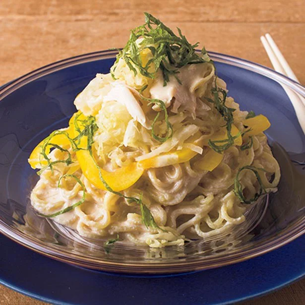 イソフラボンを含む豆腐と合わせて肌の潤い効果も。「ふわふわ白あえ麺」