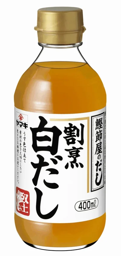 白だしカテゴリー売上No.1、おなじみのヤマキ「割烹白だし 400ml」