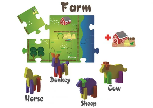 「アップサイズ3Dパズル コレクティブル・アニマルズ」シリーズ、「Farm」