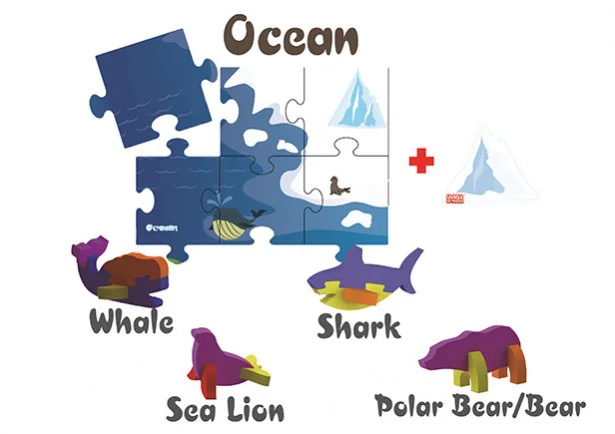 「アップサイズ3Dパズル コレクティブル・アニマルズ」シリーズ、「Ocean」