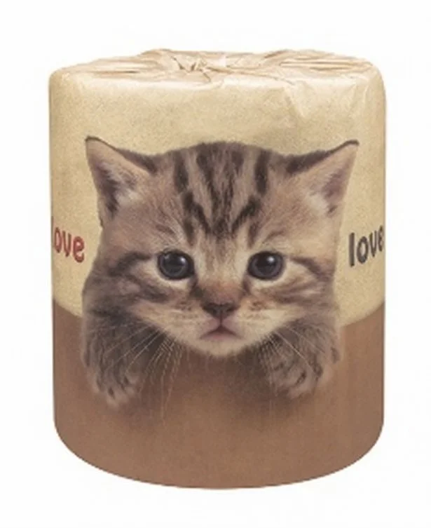 「やっぱり猫が好き」は手堅くカワイイ子猫のプリント。再生紙100％なので、エコでもある