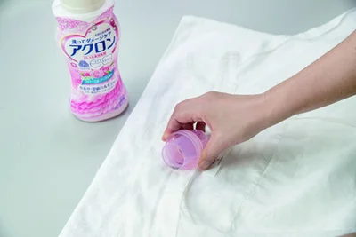 デリケートな麻素材はおしゃれ着用洗剤を使って。まずは前処理！