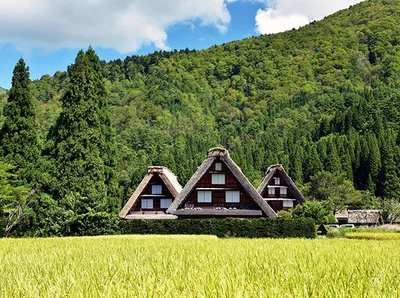 世界文化遺産の白川郷合掌造り集落