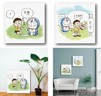 リビングがドラえもんミュージアムに！ おしゃれな部屋にもしっくりきそうなキャンバスアート