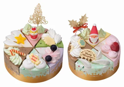 「クリスマスパレット6」はキラキラのゴールドのツリーピック、「パレット4」はヒイラギピックつき