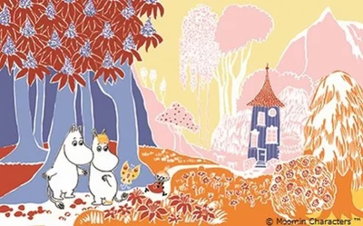 幻想的な雰囲気の、「Moominfamily's Songbook」彩色原稿