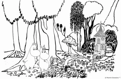 「Moominfamily's Songbook」原画。着色前はどことなくミステリアス!?