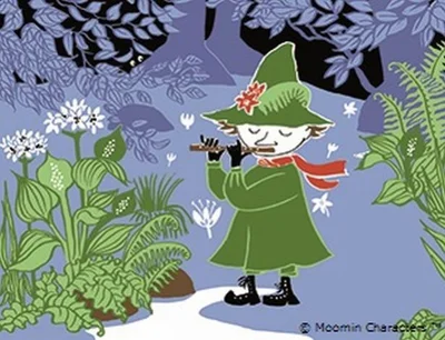 みんな大好き「スナフキン」も、アニメとは大分違った雰囲気。「Moominfamily's Songbook」彩色原稿